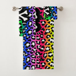 Conjunto De Toalhas LGBT Rainbow Jolly Roger Leopard Print