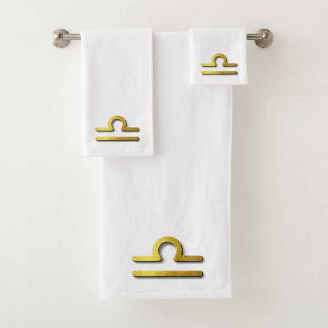 Conjunto De Toalhas Libra Dourada em neve (Insitu)