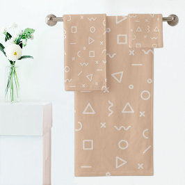 Conjunto De Toalhas Light Brown Memphis Pattern Towel
