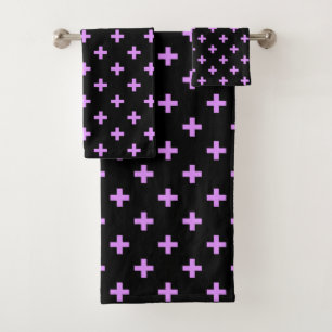 Conjunto De Toalhas Lilac polka cruza em preto