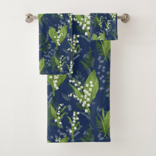 Conjunto De Toalhas Lily do fundo azul-escuro do Vale