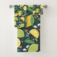 Limão amarelo e padrão de Comida de Fruta verde