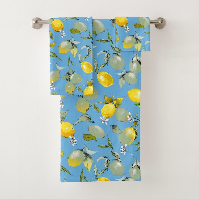 Conjunto De Toalhas Limões de aquarelas 27 (Insitu)