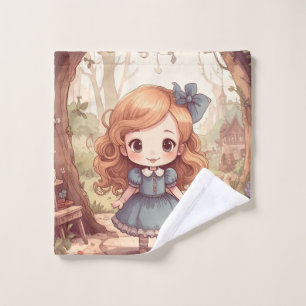 Conjunto De Toalhas Linda Alice Aventuras País das Maravilhas Arte Flo