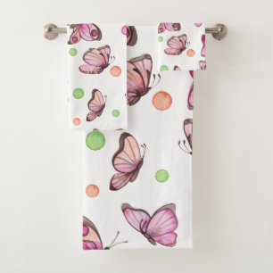 Conjunto De Toalhas Linda Borboleta & Pontos -