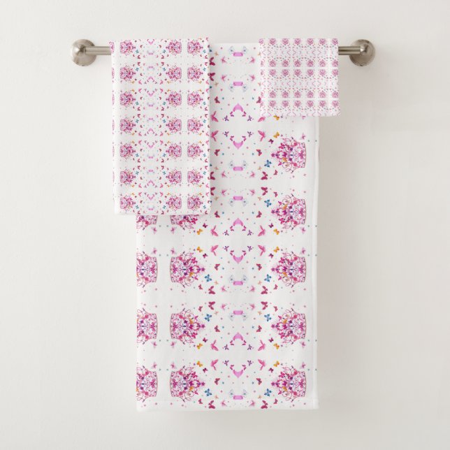 Conjunto De Toalhas Linda e adorável Arte de Borboletas de Casamento C (Insitu)