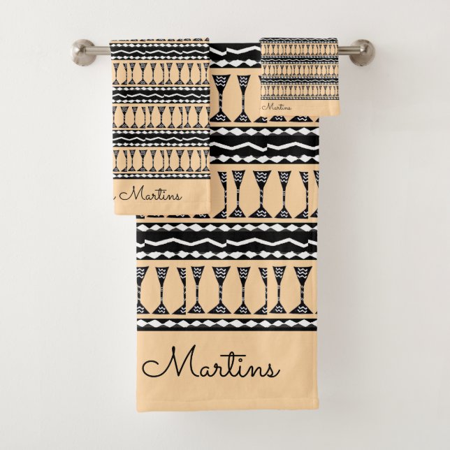 Conjunto De Toalhas Linda etnia, arte africana, padrão tradicional (Insitu)