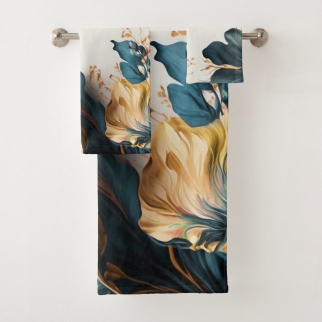 Conjunto De Toalhas Linda floração de aquarela (Insitu)