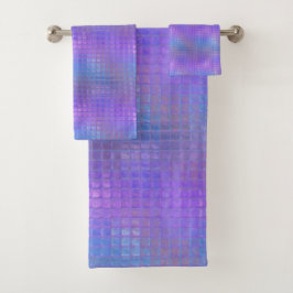 Conjunto De Toalhas Linda Garota Glamour com Brilho Iridescente Roxo