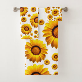 Conjunto De Toalhas Lindas flores amarelas