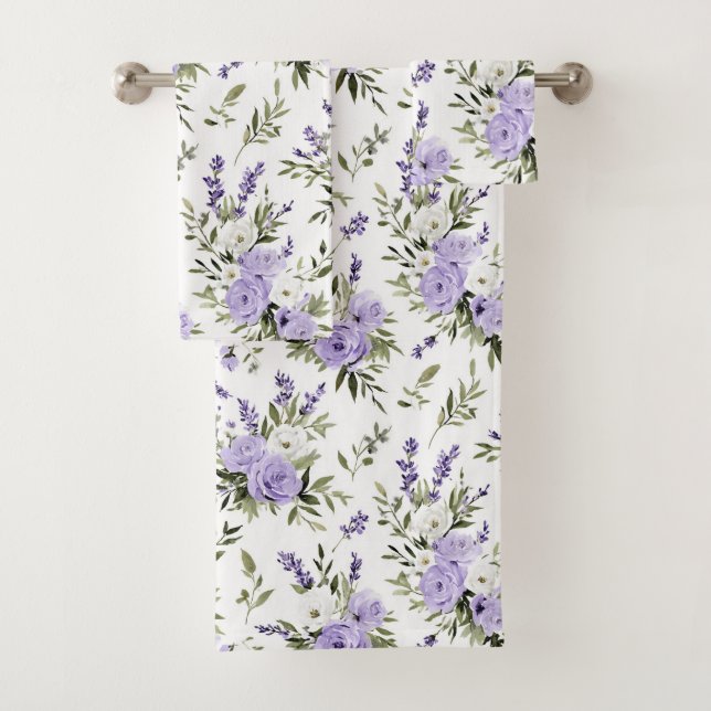 Conjunto De Toalhas Lindas Flores Lavanda (Insitu)