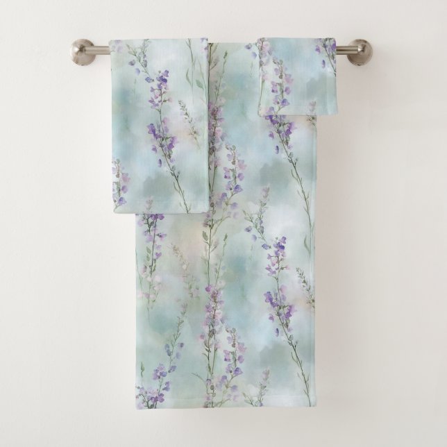 Conjunto De Toalhas Lindas Flores Roxas (Insitu)
