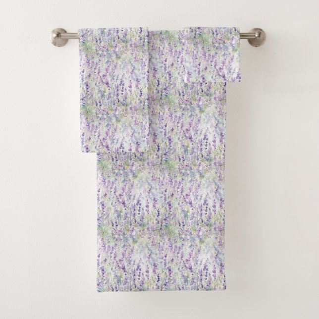 Conjunto De Toalhas Lindas Flores Roxas Românticas   (Insitu)