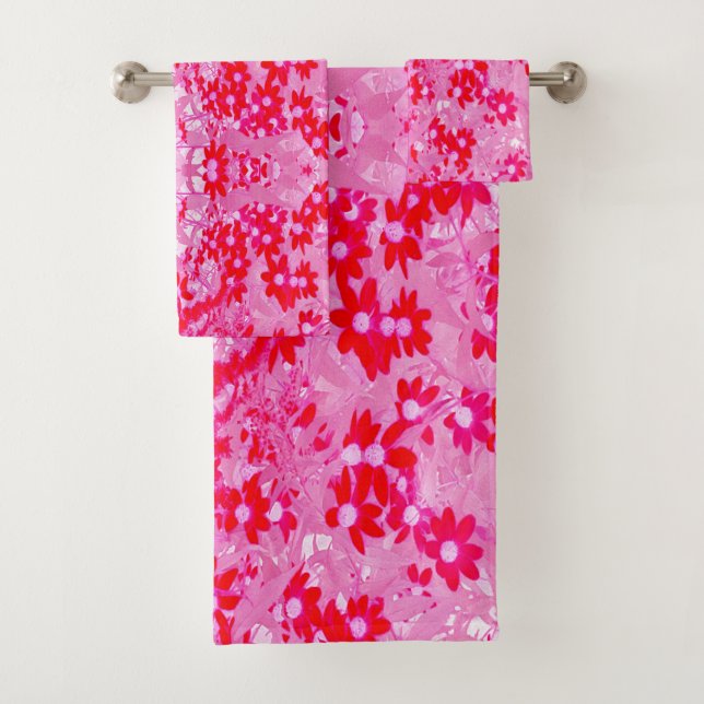 Conjunto De Toalhas Lindas Flores Vermelhas (Insitu)