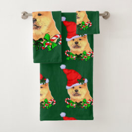 Conjunto De Toalhas Lindo Chow Chow Natal