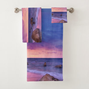 Conjunto De Toalhas Lindo Fotografia Costeira Sunset