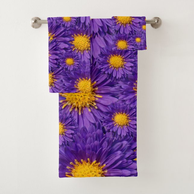 Conjunto De Toalhas Lindos e roxos Michaelmas Daisies (Insitu)