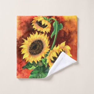 Conjunto De Toalhas Lindos Três Girassóis - Pintura 