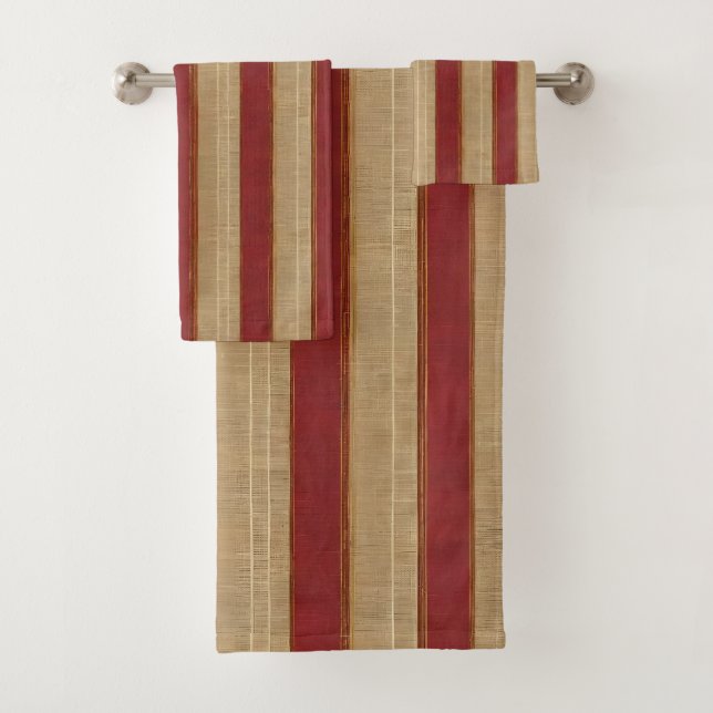 Conjunto De Toalhas Linen Luxury Trendy Burgundy Coleção Dourada (Insitu)