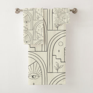 Conjunto De Toalhas Linha de Arco da Paisagem do Olho Testemunha Celes