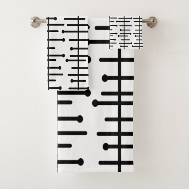 Conjunto De Toalhas Linhas Atômicas Brancas (Insitu)