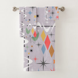 Conjunto De Toalhas Linhas atômicas e de abstrato, contemporâneas, l r