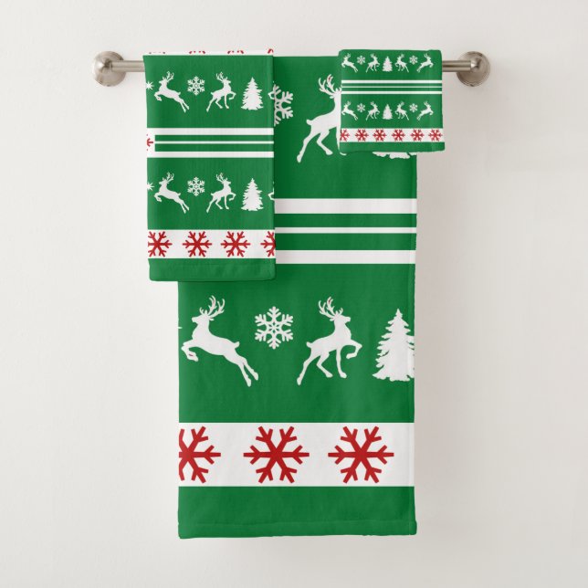 Conjunto De Toalhas Linhas de Flocos de Neve para Reinadores Elegantes (Insitu)