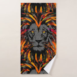 Conjunto De Toalhas Lion Bath Towel | Ilustração da cabeça do leão lar