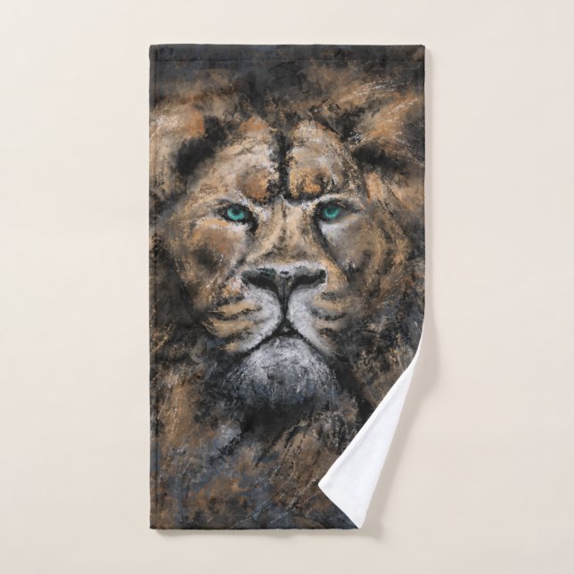 Conjunto De Toalhas Lion Bath Tower Set Modern Painting Design (Toalha de mão)