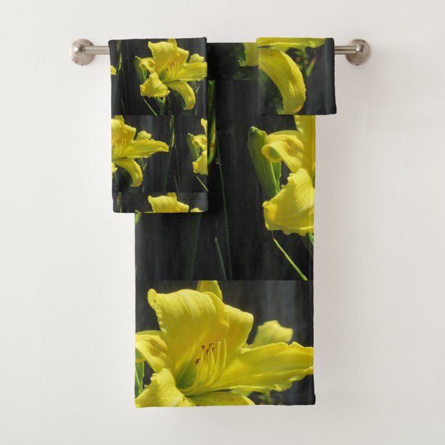 Conjunto De Toalhas Lírio de dia amarelo (Insitu)
