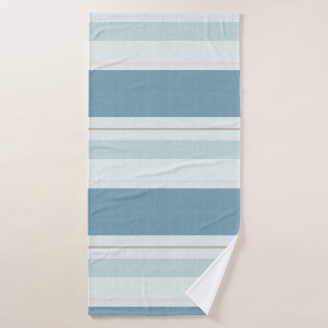 Conjunto De Toalhas Listra Azul Horizonte Nórdico (Toalha de Banho)