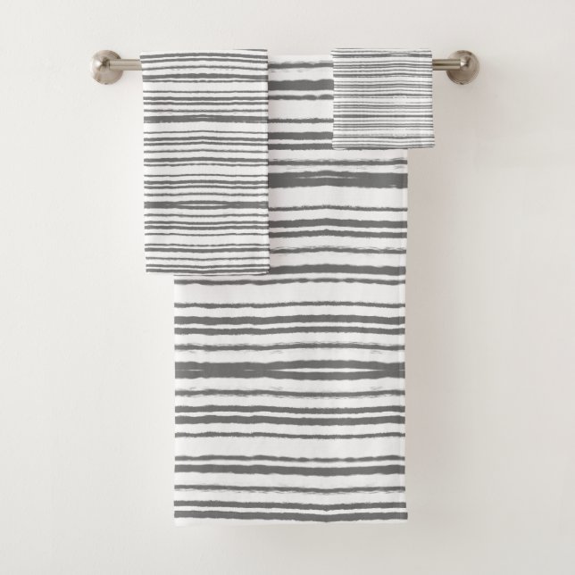 Conjunto de Toalhas Listradas Minimalistas Moderna (Insitu)