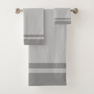 Conjunto De Toalhas Listrado Cinza