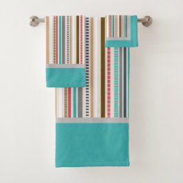 Conjunto De Toalhas Listrado Retro