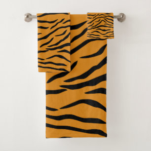 Conjunto De Toalhas Listras alaranjadas e pretas do tigre