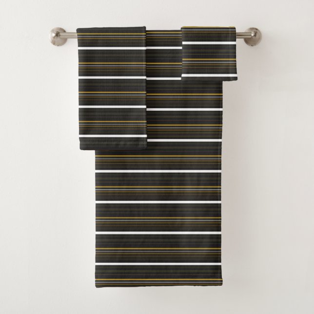 Conjunto De Toalhas Listras brancas e pretas (Insitu)