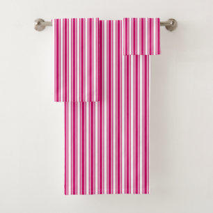 Conjunto De Toalhas Listras Cerise e brancas dos doces