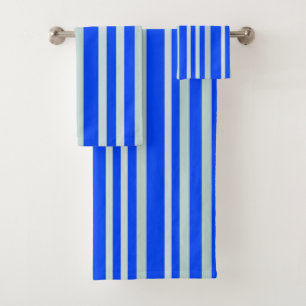 Conjunto De Toalhas Listras cinzas esverdeadas cinzentas em azul