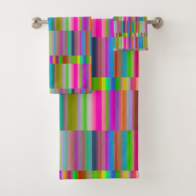 Conjunto De Toalhas Listras Coloridas (Insitu)