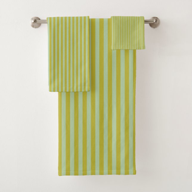Conjunto De Toalhas Listras de Chartreuse e Verde Pistácio (Insitu)