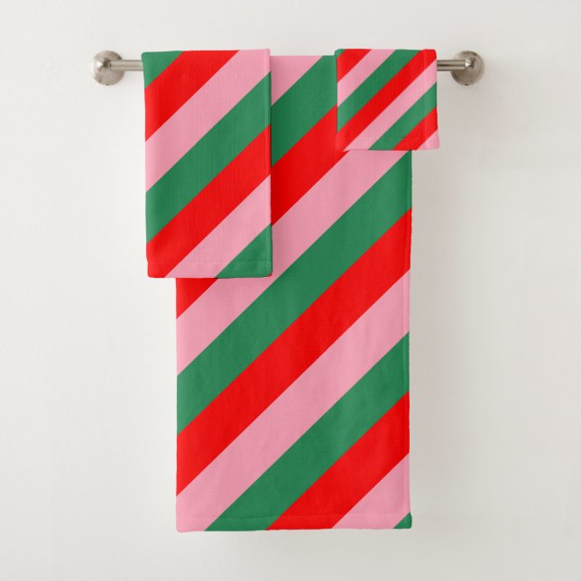 Conjunto De Toalhas Listras de Natal Contemporâneas  (Insitu)