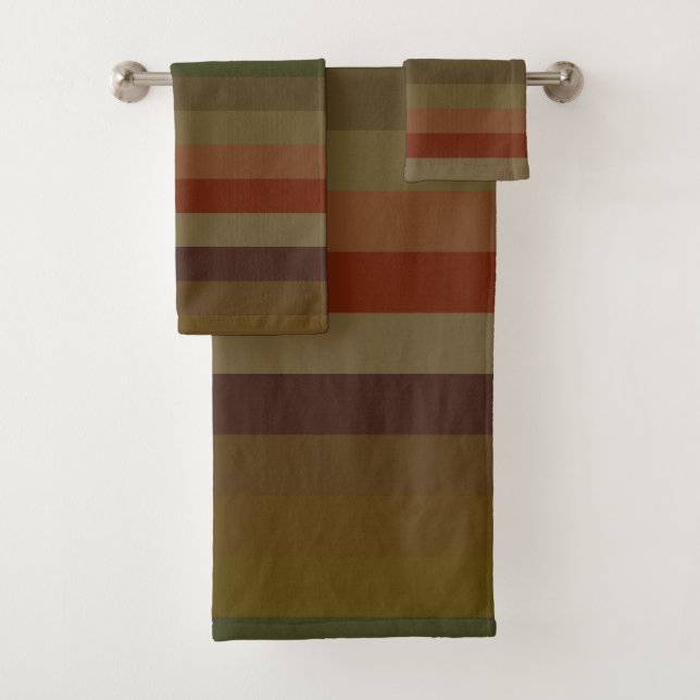 Conjunto De Toalhas listras de outono (Insitu)