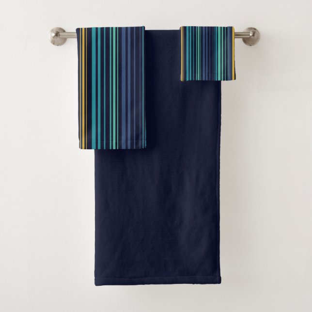 Conjunto De Toalhas Listras de Pavão (Insitu)