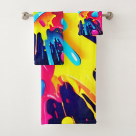 Conjunto De Toalhas Listras de Pintura Fluorescentes Dinâmicas