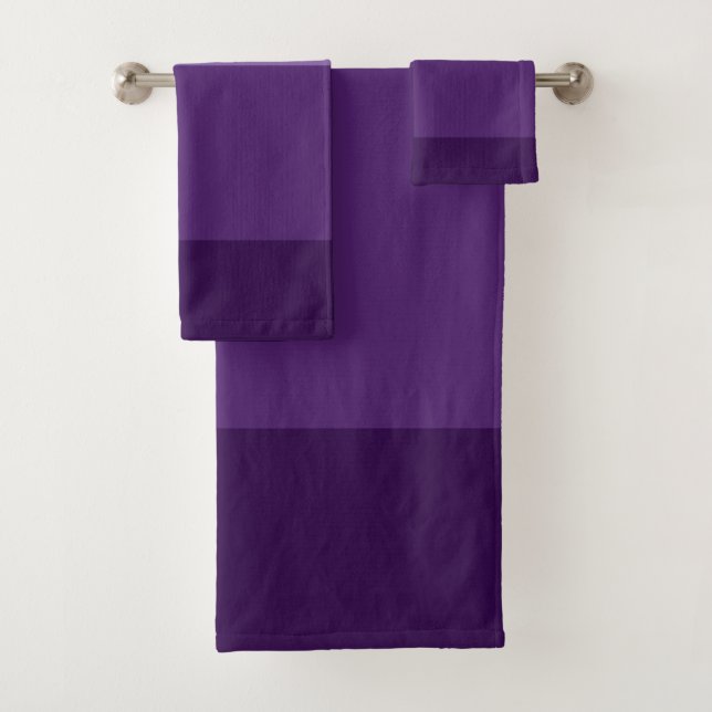 Conjunto De Toalhas Listras de roxo escuro e claro (Insitu)