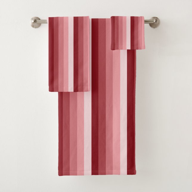 Conjunto De Toalhas Listras de sombra vermelha (Insitu)