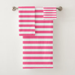 Conjunto De Toalhas Listras do rosa quente e do branco