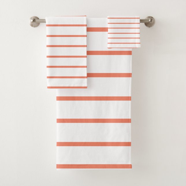 Conjunto De Toalhas Listras finas decorativas de salmão (Insitu)