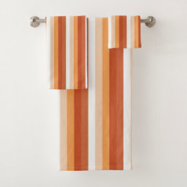 Conjunto De Toalhas Listras Laranja