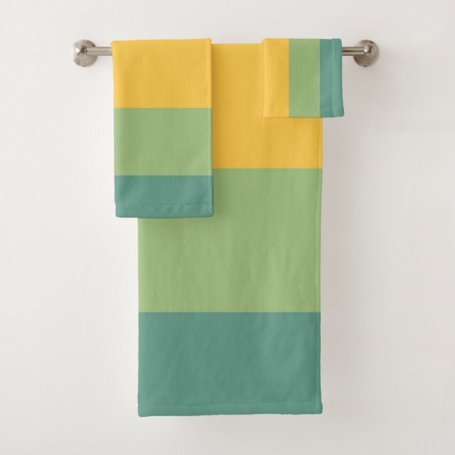 Conjunto De Toalhas Listras laranja, azuis, amarelas e verdes (Insitu)